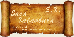 Saša Kalambura vizit kartica